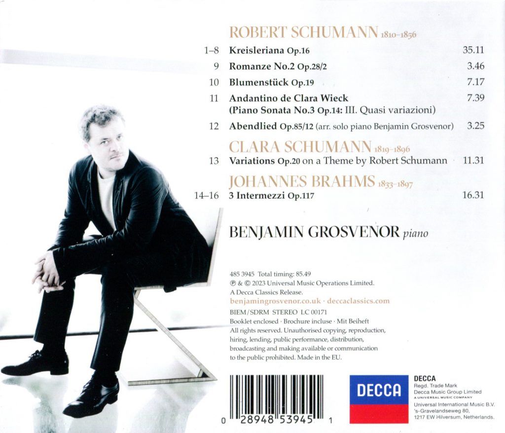 Benjamin Grosvenor: Schumann & Brahms CD